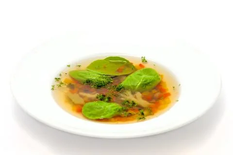 Chicken vegetable soup Stock Photos