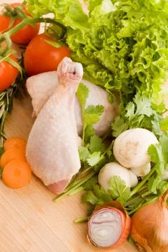 Chicken with vegetables Stock Photos