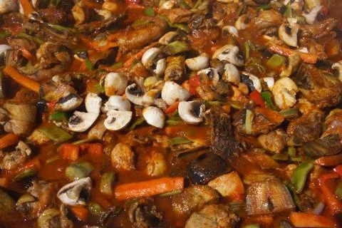 Chicken with vegetables Stock Photos