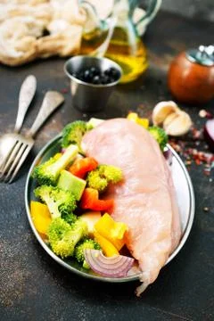 Chicken with vegetables Stock Photos