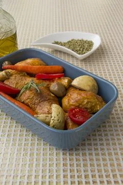 Chicken with vegetables Stock Photos