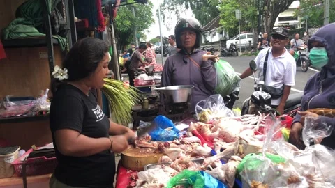 Chicken vendor Stock Footage 322088047