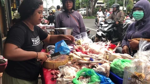 Chicken vendor Stock Footage 322088049