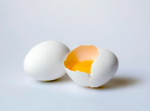 Chicken white eggs Stock-Fotos