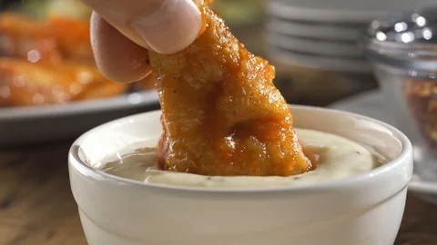 Chicken Wing Dip Stock Footage 117002622