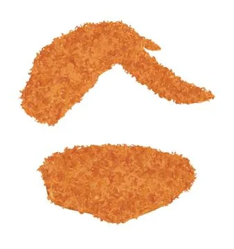 Chicken wing fried on a white background Stock Illustration