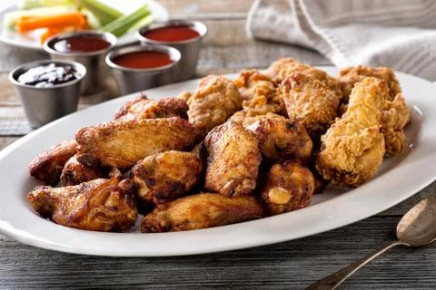 Chicken Wing Platter Stock Photos