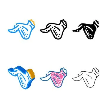 Chicken wing with three phalanges color icon vector mix Stock Illustration