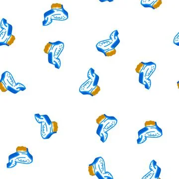 Chicken wing with three phalanges isometric icon seamless pattern Stock Illustration