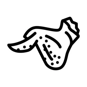 Chicken wing with three phalanges line icon vector illustration 스톡 일러스트