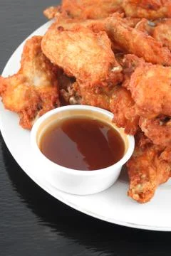 Chicken wings and dips Stock Photos