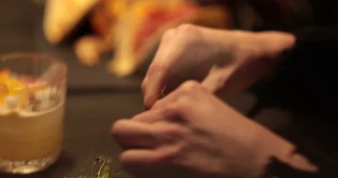 Chicken wings are cooked, lying on a plate in the restaurant, ready to eat. Stock Footage 241185091