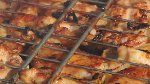 Chicken wings on barbecue Video stock 23115486