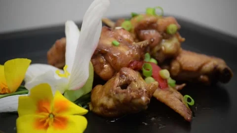 Chicken wings crispy dish HD video Video stock 267732475