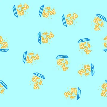 Chicken wings fast food vector seamless pattern Illustrazione stock