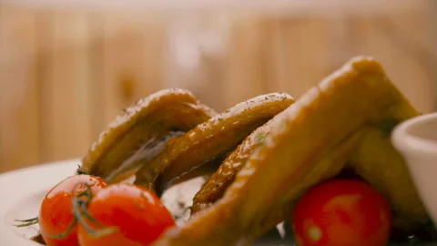 Chicken Wings Grilling on BBQ Grill Outdoors Stock Footage 143114987
