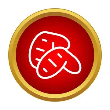 Chicken wings or nuggets vector icon in red circle Ilustración de archivo