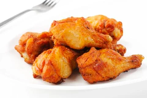 Chicken wings on plate Foto stock