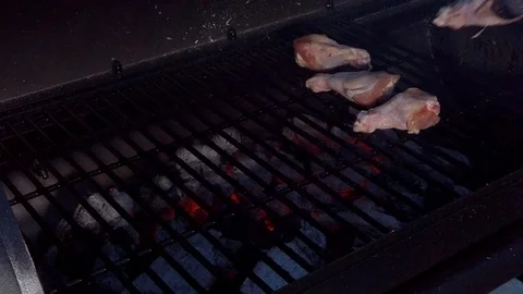 Chicken Wings on the Summer BBQ. Mmm Mmmm Mmm Good Stock Footage 108463676