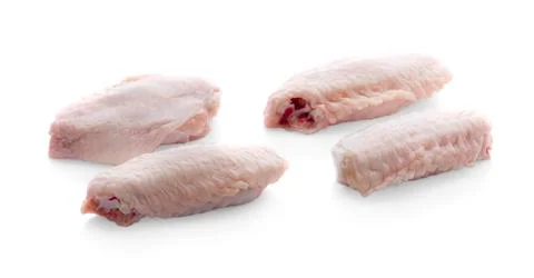 Chicken wings on white background. Stock Photos