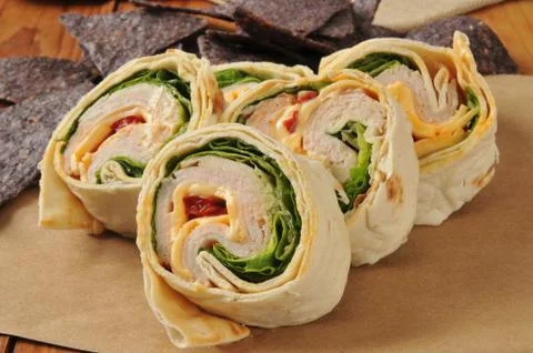 Chicken wrap sandwich Stock Photos
