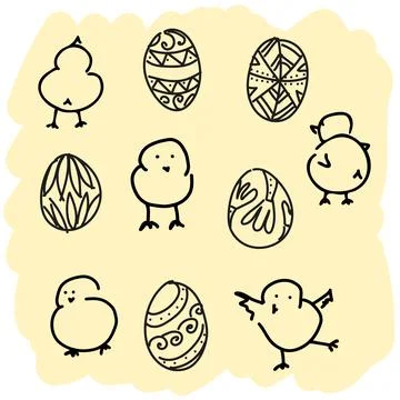 ChickenEasterEggs3 Stock Illustration