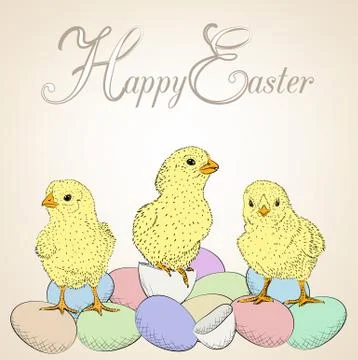 Chickens and eggs Stock Illustration