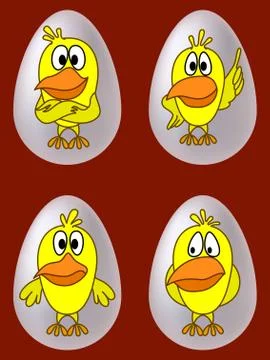 Chickens in eggs Stock Illustration