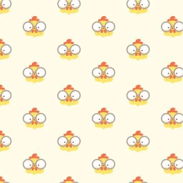 Chickens seamless pattern background. Stock Illustration