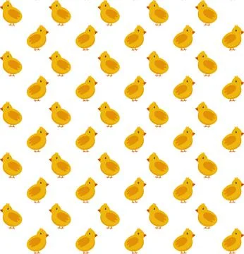 Chickens seamless pattern. Festive vector background for Easter. Stock Illustration