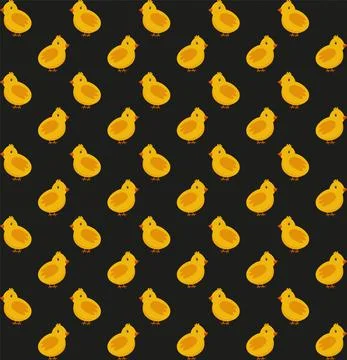Chickens seamless pattern. Festive vector background for Easter. Stock Illustration