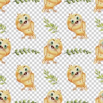 Chickens in watercolor pattern designed for textiles, wrapping paper, and d.. Stock Illustration