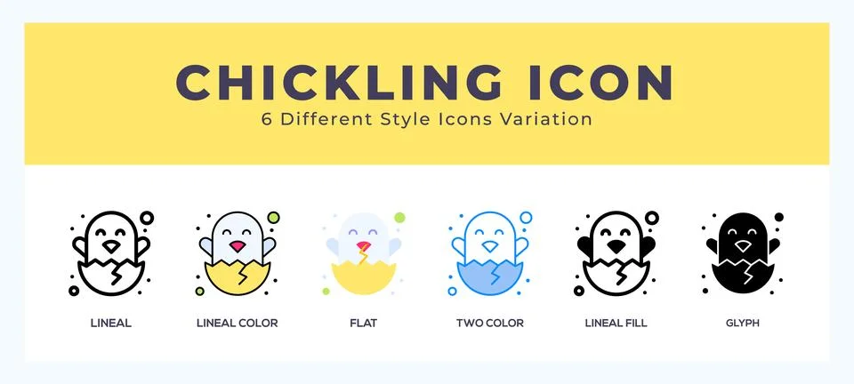 Chickling icon in filled. thin line. outline stroke and flat style. Stock Illustration