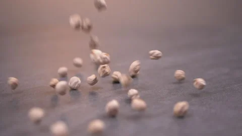 Chickpea beans falling in slow motion Stock-Footage 137216573