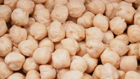 Chickpea close-up. Macro image. UHD video. Mutton peas. Видео 140681565