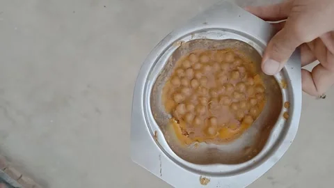 Chickpea Curry Served in a Container 스톡 동영상 346938103