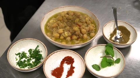 Chickpea Dish Preparation Stock Footage 319951496