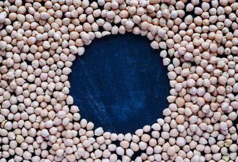 Chickpea full frame concept with circle Stock Photos