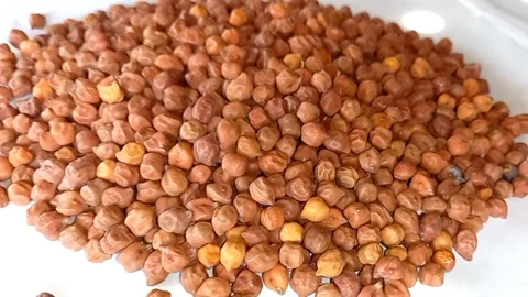 Chickpea seeds on white rotation background Stock Footage 277200375