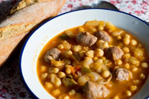 Chickpea stew with meat Foto stock