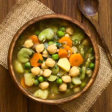 Chickpea Vegetable Soup Stock Photos