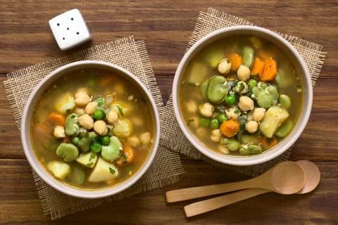 Chickpea Vegetable Soup Stock Photos
