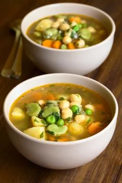 Chickpea Vegetable Soup Stock Photos