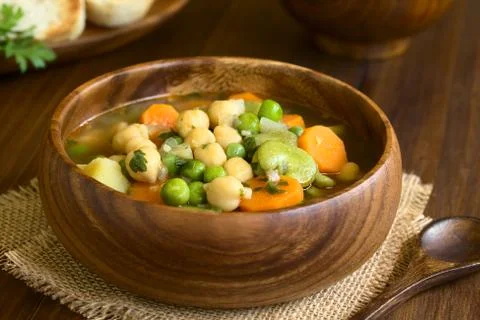 Chickpea Vegetable Soup Stock Photos
