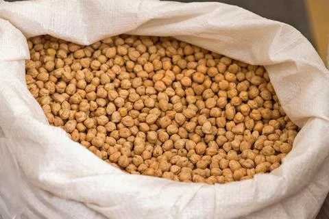 Chickpeas  Bag 스톡 사진