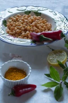 Chickpeas in a bowl Stock Photos