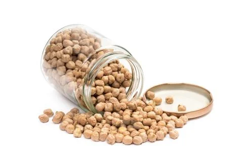 Chickpeas in a class jar Stock Photos