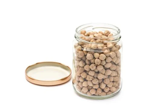 Chickpeas in a class jar Stock Photos