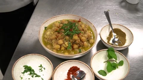 Chickpeas with Fresh Herbs Stock Footage 319951510
