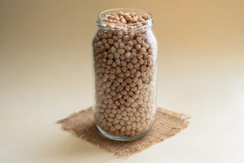 Chickpeas in jar Stock Photos